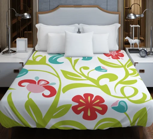 Spring Flowers Pattern Duvet Cover