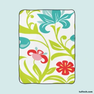 Spring Flowers Pattern Fleece Blanket 1