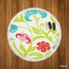 Spring Flowers Pattern Round Beach Towel