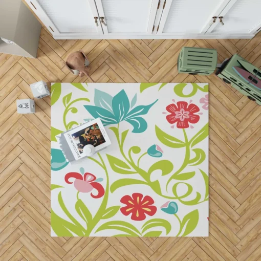 Spring Flowers Pattern Rug