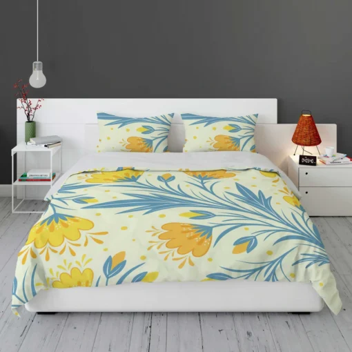 Spring Yellow Blossom Flowers Bedding Set 1