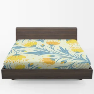 Spring Yellow Blossom Flowers Fitted Sheet 1