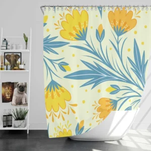 Spring Yellow Blossom Flowers Shower Curtain