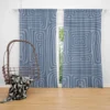 Square Contemporary Minimalist In Blue Curtain