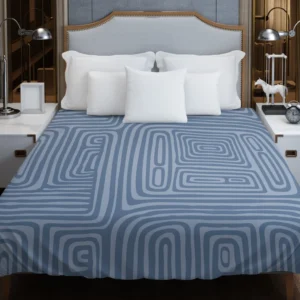 Square Contemporary Minimalist In Blue Duvet Cover