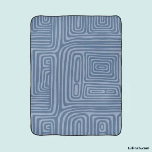 Square Contemporary Minimalist In Blue Fleece Blanket 1