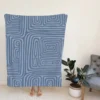 Square Contemporary Minimalist In Blue Fleece Blanket