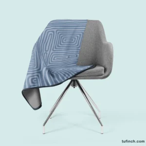 Square Contemporary Minimalist In Blue Fleece Blanket 2