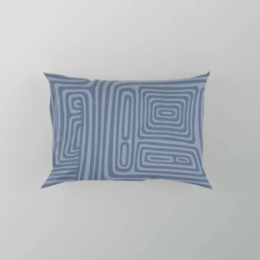 Square Contemporary Minimalist In Blue Pillow Case