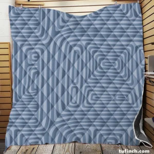 Square Contemporary Minimalist In Blue Quilt Blanket