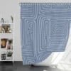 Square Contemporary Minimalist In Blue Shower Curtain