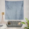 Square Contemporary Minimalist In Blue Wall Tapestry