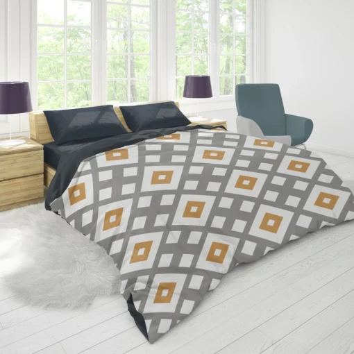 Square Cross Geometric Pattern Duvet Cover 1