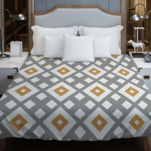 Square Cross Geometric Pattern Duvet Cover