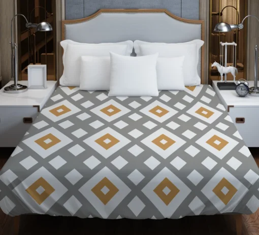 Square Cross Geometric Pattern Duvet Cover