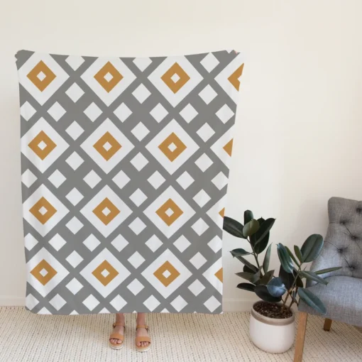 Square Cross Geometric Pattern Fleece Blanket