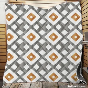 Square Cross Geometric Pattern Quilt Blanket