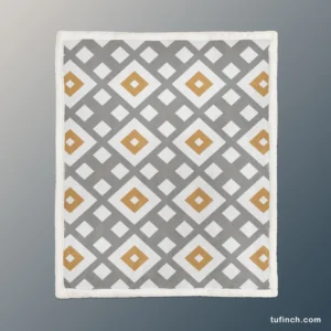 Square Cross Geometric Pattern Sherpa Fleece Blanket 1