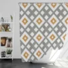 Square Cross Geometric Pattern Shower Curtain