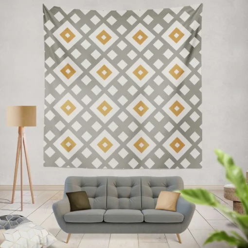 Square Cross Geometric Pattern Wall Tapestry