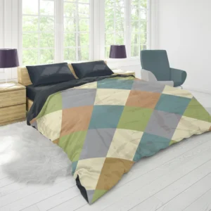 Square Elegant Patchwork Design Duvet Cover 1