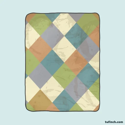 Square Elegant Patchwork Design Fleece Blanket 1