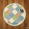 Square Elegant Patchwork Design Round Beach Towel