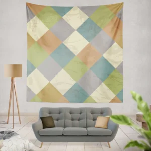 Square Elegant Patchwork Design Wall Tapestry