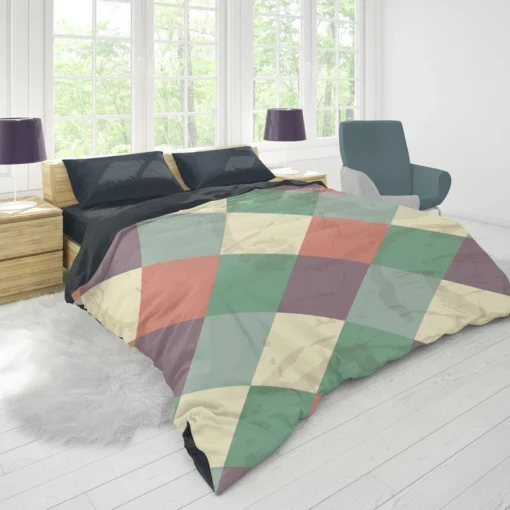 Square Elegant Patchwork Vintage Design Duvet Cover 1