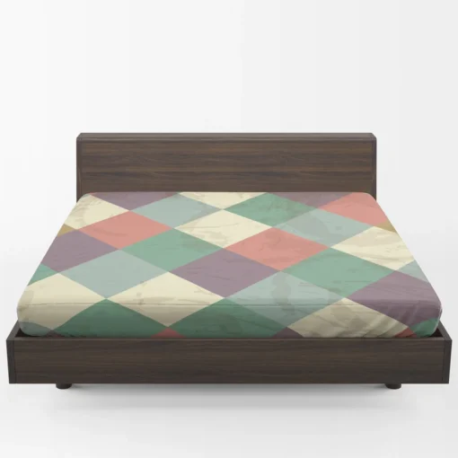 Square Elegant Patchwork Vintage Design Fitted Sheet 1