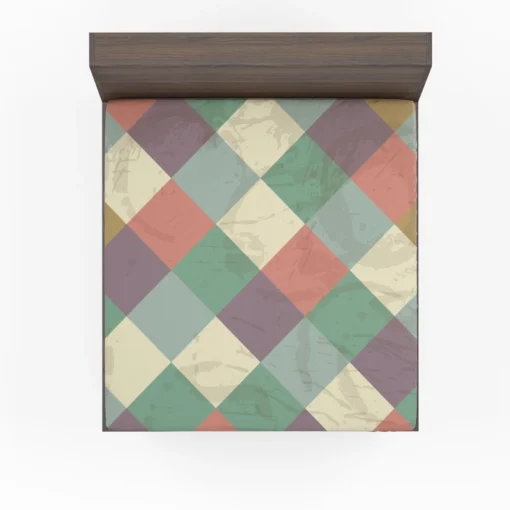 Square Elegant Patchwork Vintage Design Fitted Sheet