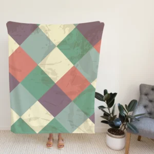 Square Elegant Patchwork Vintage Design Fleece Blanket