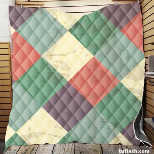 Square Elegant Patchwork Vintage Design Quilt Blanket