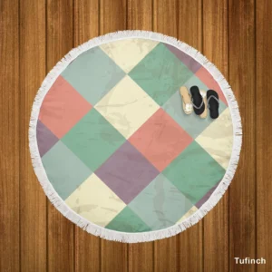 Square Elegant Patchwork Vintage Design Round Beach Towel