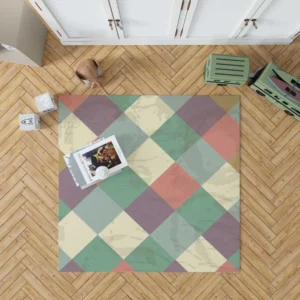 Square Elegant Patchwork Vintage Design Rug