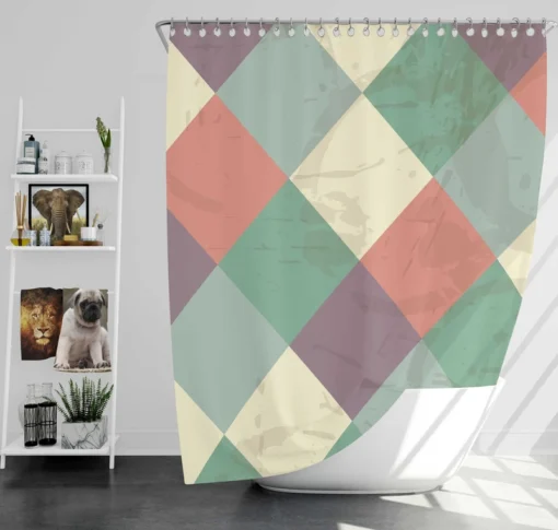 Square Elegant Patchwork Vintage Design Shower Curtain