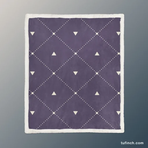 Square Pattern Triangle Design Sherpa Fleece Blanket 1