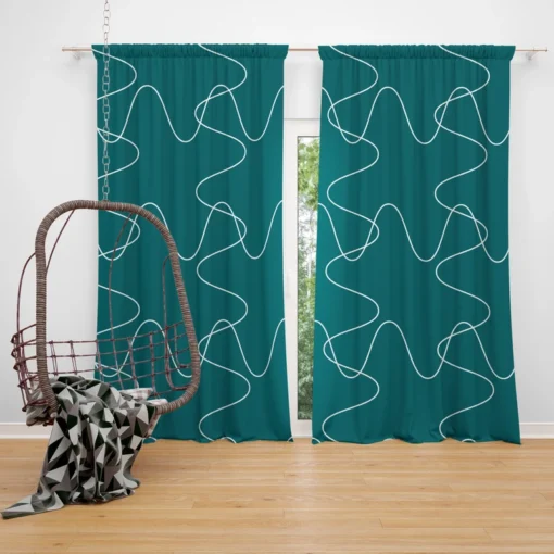 Square Shaped Waves Minimal Pattern Curtain