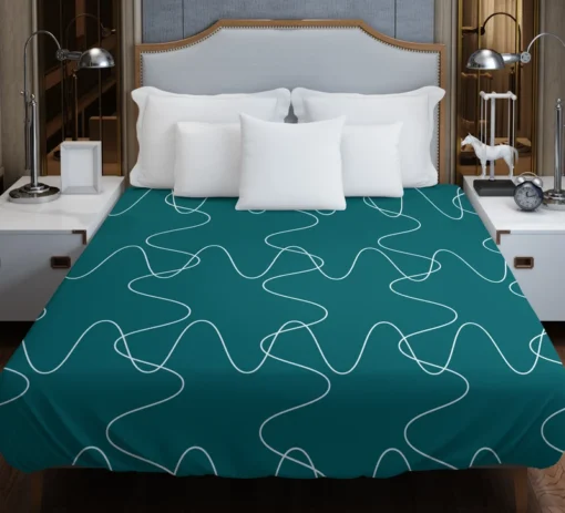 Square Shaped Waves Minimal Pattern Duvet Cover