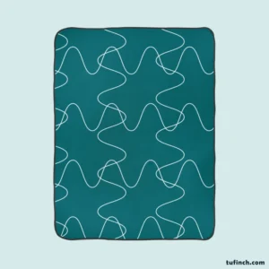 Square Shaped Waves Minimal Pattern Fleece Blanket 1