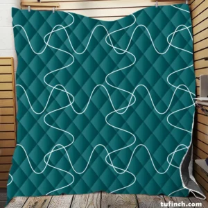 Square Shaped Waves Minimal Pattern Quilt Blanket