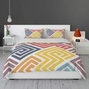 Square Spiral Multicolored Bedding Set 1