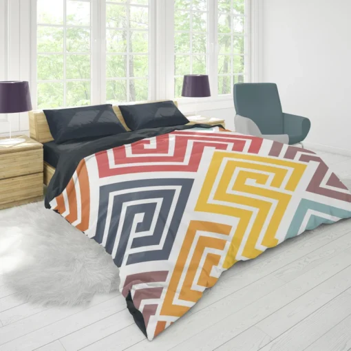 Square Spiral Multicolored Duvet Cover 1