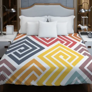 Square Spiral Multicolored Duvet Cover