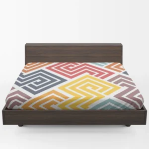 Square Spiral Multicolored Fitted Sheet 1