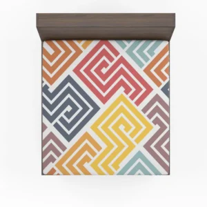 Square Spiral Multicolored Fitted Sheet