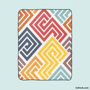 Square Spiral Multicolored Fleece Blanket 1