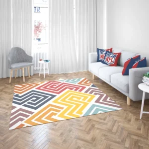 Square Spiral Multicolored Rug 2