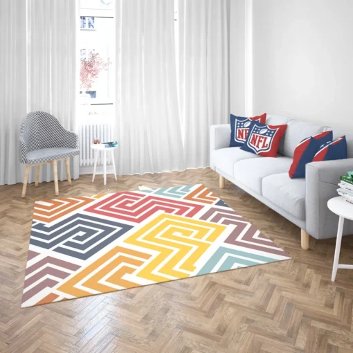 Square Spiral Multicolored Rug 2