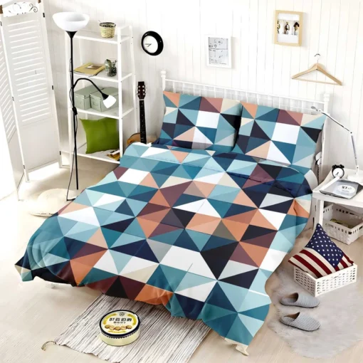 Square Style Geometrics Triangle Bedding Set